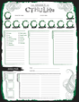 The Legacy of Cthulhu - Character Sheet's Pad - Mind's Vision